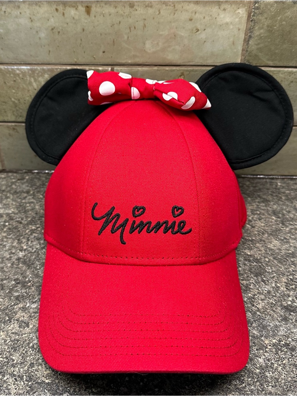 Disney Minnie Mouse Kids Red Bow Ear Cap